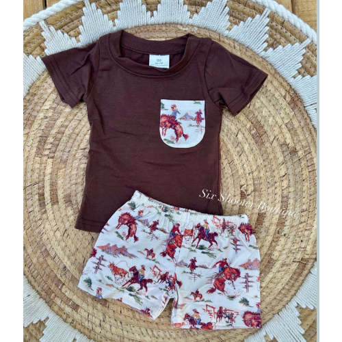 Western life shorts set