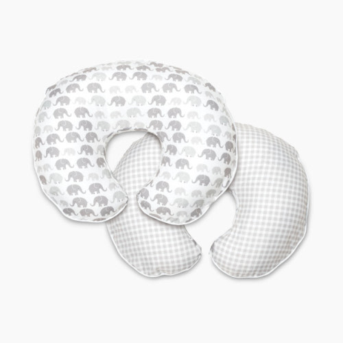 Boppy Premium Nursing Support Pillow Cover - Grey Elephants Plaid