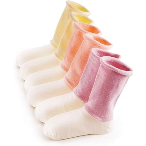 Toddler Kids Baby Natural Cotton Socks with Non-binding Tops Seamless Toe for Baby's Foot Health(3 Pack)