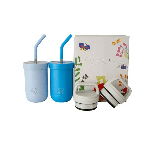 Double walled insulated stainless steel kids & toddler cups with straws and lids | Best Sippy cups with straw for boys 1+ year old | Holds 12oz capacity - On the Go Travel containers