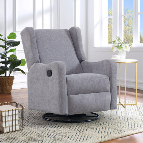 Lark Manor™ Wingback Nursery Glider Recliner Chair for Adults, Modern Swivel Gliding Rocker Recliners with Footrest, Comfy Chenille Rocking Chair Nursery for Living Room, Bedroom, Office | Wayfair