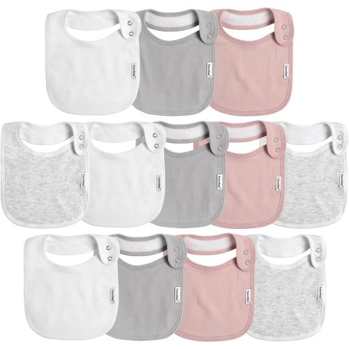 Baby Snap Bibs,Drooling Bibs for Baby Boys & Girls,Infant Bibs,Organic Cotton Bandana Bibs,Machine Washable