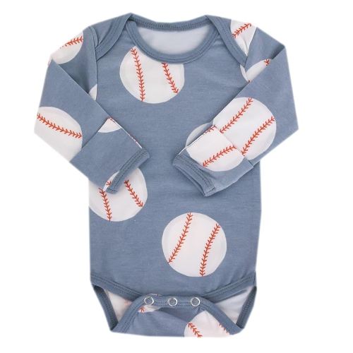 Copper Pearl Long Sleeve Bodysuit Baby: Ultra Soft Baby for Newborns, Boys, and Girls - Stylish, Comfortable, Overlap Shoulders, Premium Knit Fabric - 3-6 Months, Slugger