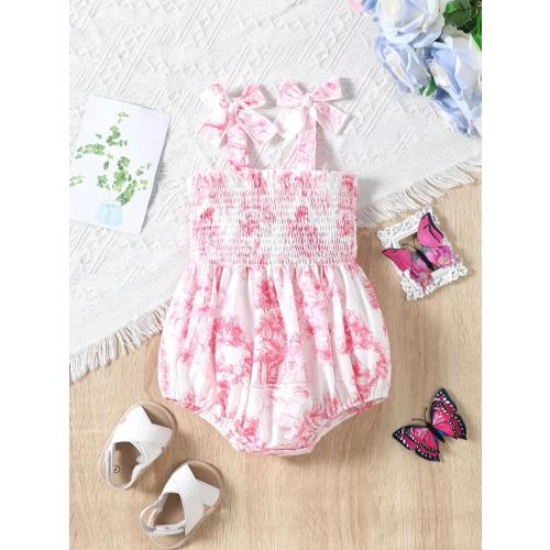 Souflis Floral Printed Tie Shoulder Bodysuit