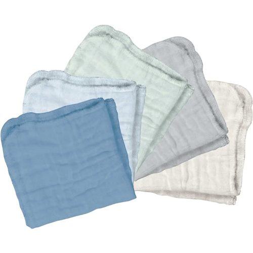 green sprouts Absorbent Organic Cotton Muslin Cloths, Adult Use Only, Hypoallergenic, Breathable, Standard 100 by Oeko-TEX Certified, Tested for Hormones, Blueberry, Small - Reusable