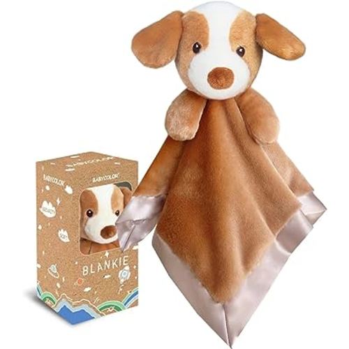 Dog Security Blanket for Baby Boy Girl, 15" Soft Loveys for Babies, Dog Lovey Blanket Great Gifts for Birthday Baby Shower, Puppy Blankie