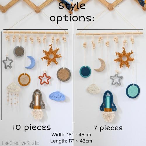 Macrame Rocket Wall Hanging, Space Themed Nursery, Baby Planet Gift, Space Rocket & Planets, Space Mobile, Space Themed Wall Art
