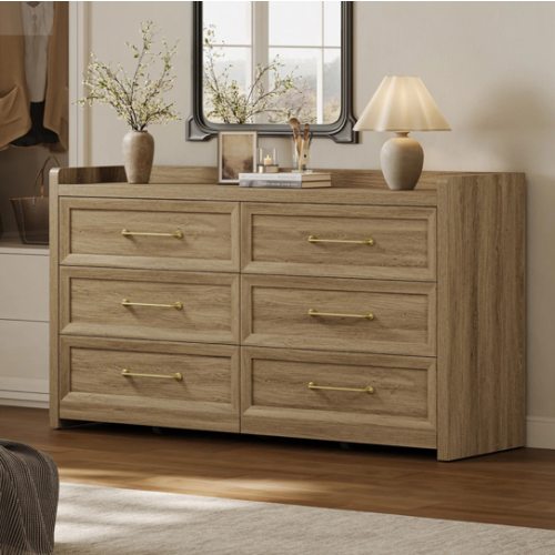 Helio White Dresser with Storage Cabinet with 6 Drawers for Bedroom – SICOTAS