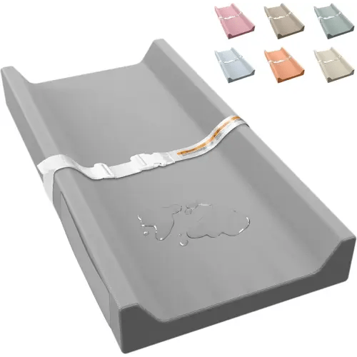 Vegan Leather Baby Changing Pad, Waterproof & Wipeable Soft Diaper Changing Mat 32" x 16.6" Comfortable Infant Changing Station for Dresser & Table