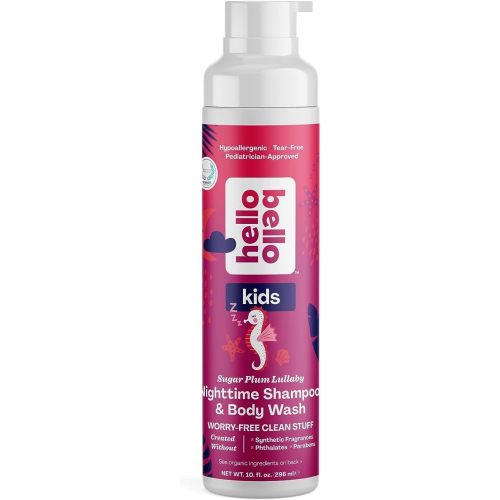 Hello Bello Kids Shampoo and Body Wash, Gentle Hypoallergenic Tear-Free Formula, Vegan and Cruelty-Free, Creamy Coconut Scented - 10 fl oz