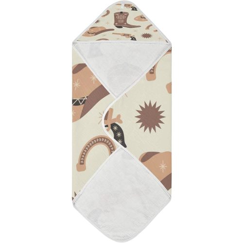 Western Baby Towel Cowboy Baby Hooded Towel Bath Towels for Baby Newborns Hooded Towel for Boys Girls Infants Toddlers 30x30 Inch