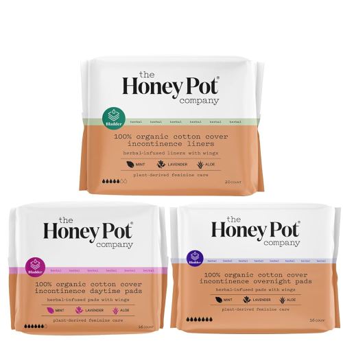 The Honey Pot Company - Herbal Pads & Liners for Women - Incontinence Bundle - Infused w/Essential Oils for Cooling Effect - Postpartum Essentials - Feminine Care - FSA & HSA Eligible