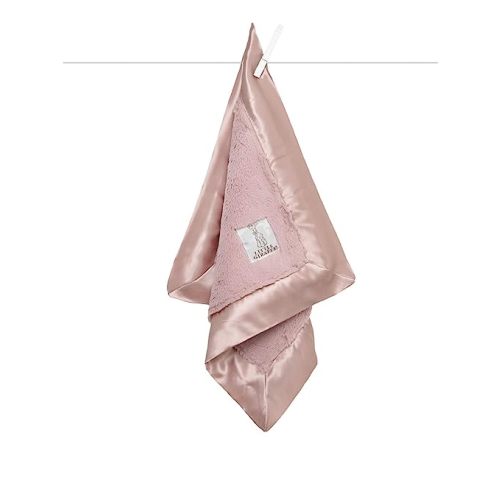Little Giraffe Baby Blanket - Luxe Soft Blanket with Satin Trim - Baby Stroller Blanket - Newborn Baby Essentials & Baby Gifts - 14x14 - Dusty Pink