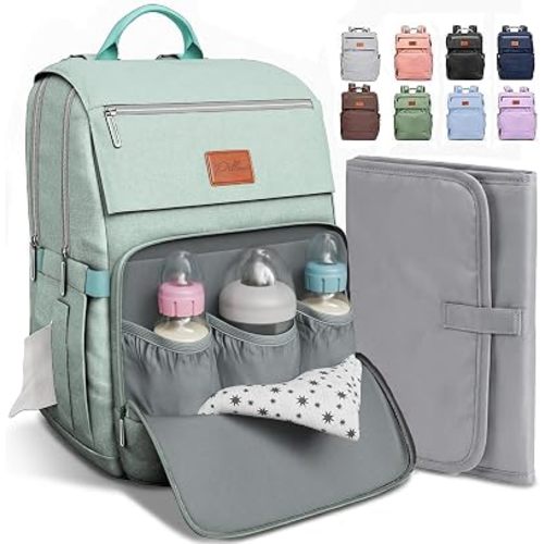 PILLANI Baby Diaper Bag Backpack - Baby Bag for Boys & Girls, Large Waterproof Diaper Backpack - Toddler Diaper Bag with Changing Pad, Boy Baby Shower Gifts for Mom - Newborn Stuff, Baby Essentials