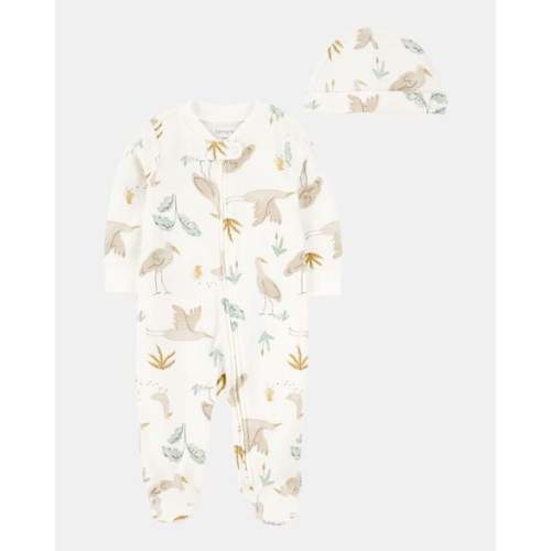 Baby 2-Piece 2-Way Zip Sleep & Play & Headwrap Set - Ivory | Carter's