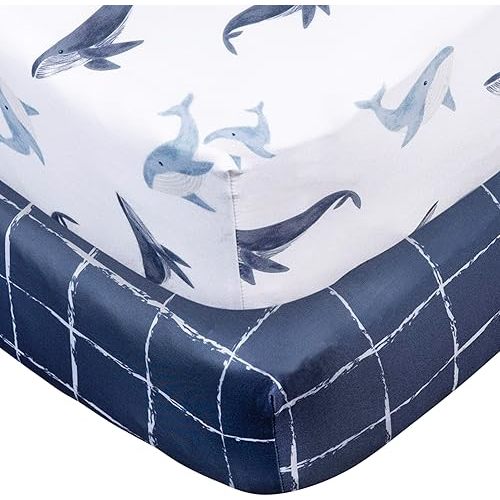 Gerber Baby Unisex 2-Pack Knit Crib Sheet, Coastal Calm, One Size