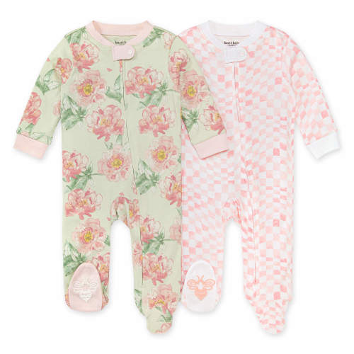 Burt's Bees Baby Organic Cotton Baby One Piece Sleep 'N Play, 2 Pack, Sizes Newborn-6/9 Months