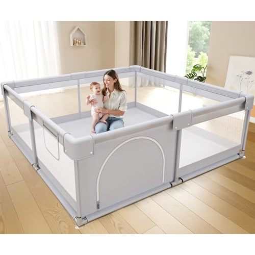 Fodoss Baby Playpen, 47x47 in Small Play Pen,Toddler Playpen for Apartment,Play Yard,Activity Fence, Extra Large Baby Playard