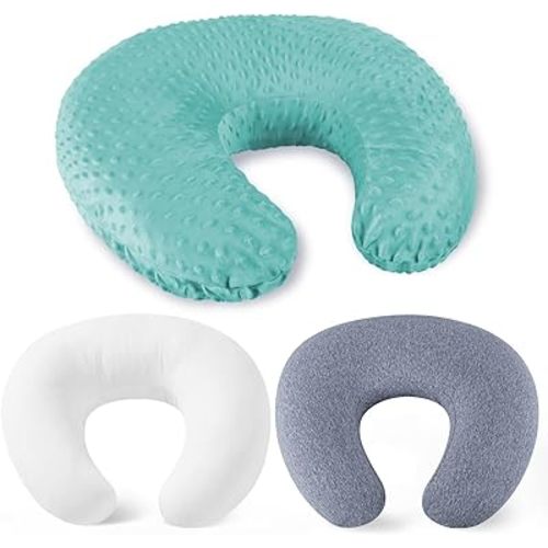 Nursing Pillow for Breastfeeding and Bottle Feeding Pillow, Support for Mom and Baby, with 2 Removable Machine Washable Cover, Ergonomic Breastfeeding Pillow(Light Green)