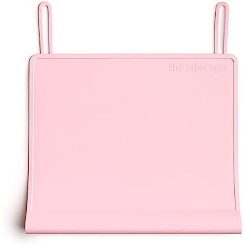 100% Silicone Placemat with Teething Edge Bumper/Spill Stopper | Dishwasher Safe, Travel Ready Non-Slip Suction Activity Mat for Infants, Babies, Toddlers, Children, Kids (Ballet Pink)