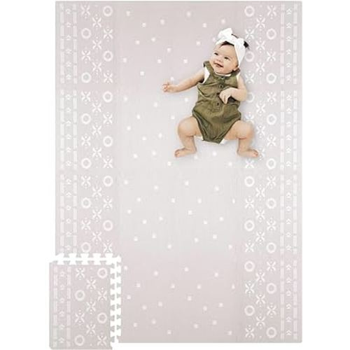 Gudi Foam Play Mat for Baby 5.6 x 4 ft – Safe, Easy to Clean, Padded Floor Mat – Non-Toxic Interlocking Foam Playmat – The Stylish Baby Play Mat That Complements Your Home Décor or Kids Playroom