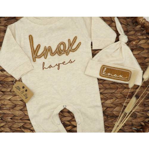 Baby Boy Coming Home Outfit Brown,Newborn Boy Coming Home Outfit,Baby Boy Gift,Personalized Going Home Outfit Baby Boy, Newborn Set Name