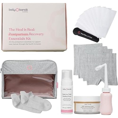 Belly Bandit Postpartum Essentials Kit for Mom – Complete Postpartum Care Set with Peri Bottle, Healing Foam, Hot & Cold Gel Pack, Recovery Underwear & More – Post Pregnancy Recovery Kit