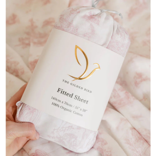Spring Toile Pink Fitted Crib Sheet