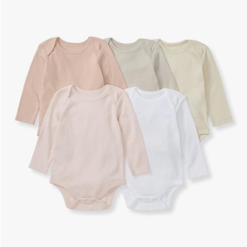 Burt's Bees Baby Unisex Organic Cotton Short and Long Sleeve Bodysuits, 5-Pack