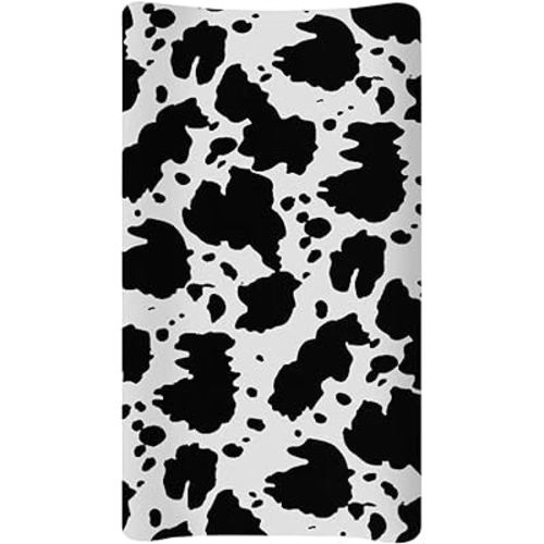 Cow Print Diaper Changing Pad Covers for Baby Boys Girl Super Soft Changing Mat Cover Infant Newborn Changing Table Sheet Fitted 32”x16” Changing Pad Covers