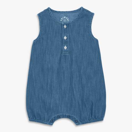 Baby chambray henley tank shortie | Primary.com