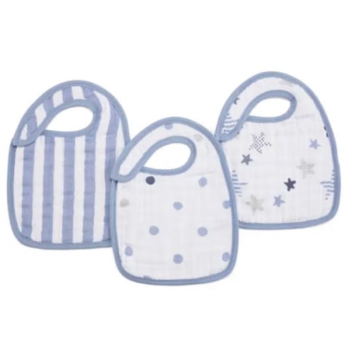 cotton muslin snap bibs 3 pack
