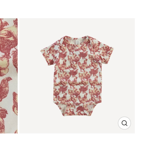 short sleeve lap neck bodysuit | chicken party | bamboo