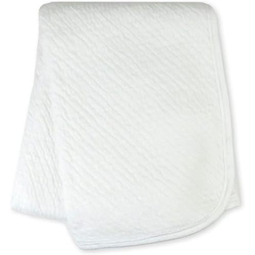 HonestBaby Matelasse Reversible Receiving Blanket 100% Organic Cotton for Baby Boys, Girls, White, One Size