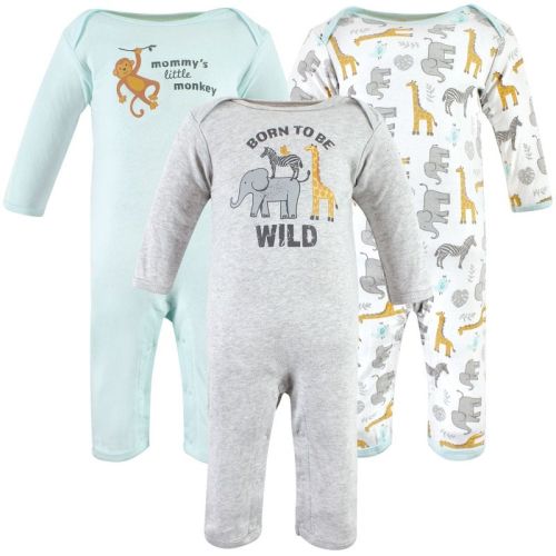 Hudson Baby Unisex Baby Cotton Coveralls, Little Monkey, 0-3 Months