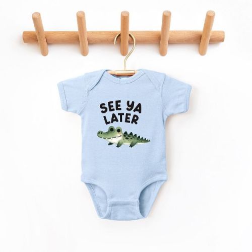 The Juniper Shop See You Later Alligator Baby Bodysuit - Newborn - White