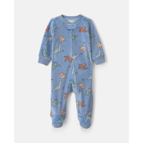 Baby Boy Dinosaur 2-Way Zip Sleep & Play Pajamas - Blue | Carter's