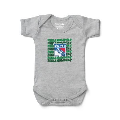 New York Rangers Chad & Jake Newborn Feeling Lucky Bodysuit - Heather Gray