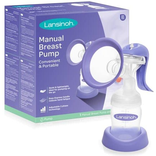 Lansinoh Manual Breast Pump, Hand Pump for Breastfeeding