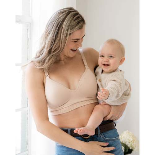 Signature Sublime® Contour Hands-Free Pumping & Nursing Bra | Beige - Kindred Bravely