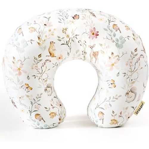 GRSSDER Nursing Pillow Cover, Stretchy Soft Minky Fabric Covers, Fit Most Nursing Support Pillows for Breastfeeding, Comfortable Safe Pillow Cover, Beautiful Stylish Pattern