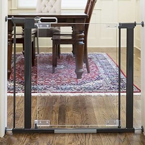 Qdos Safety Crystal Designer Baby Safety Gate - Meets Tougher European Standards - Modern Design and Unparalleled Safety - Beauty & Safety Together - Simple Installation | Pressure Mount