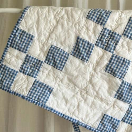 Woven Gingham in Blue and White