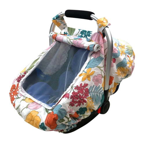 Baby Car Seat Covers with Peep Window and Storage Bag - Car seat Canopy Suitable 4 Seasons