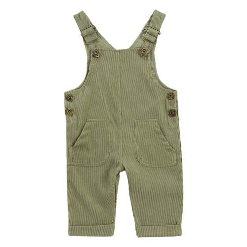 Fullvigor Baby Boy Girl Suspender Pants Overalls Corduroy Bib Pants Trousers with Pockets