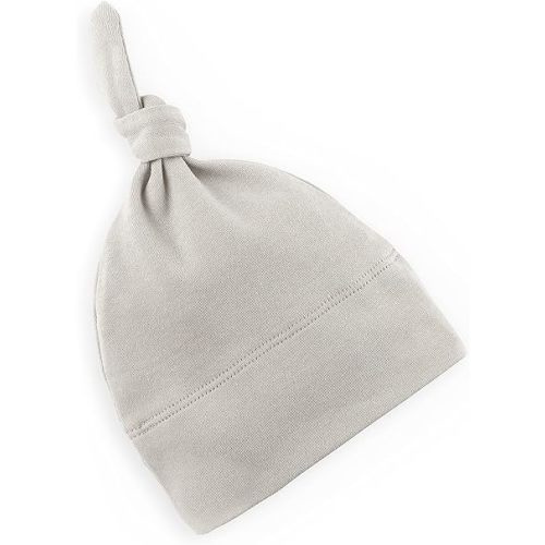 Colored Organics Baby Organic Cotton Knotted Hat - Infant Knit Cap - 3-6 Months - Stone