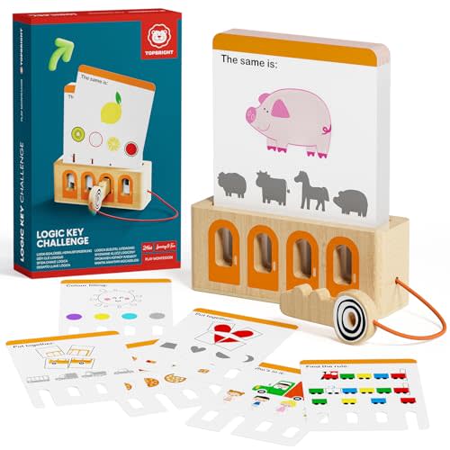 TOP BRIGHT Montessori Flash Cards for Toddlers - Numbers, Shapes & Colors, Logic Key Montessori Toys for 2 Year Old, Preschool Learning Activities for 2 3 4 Years Old