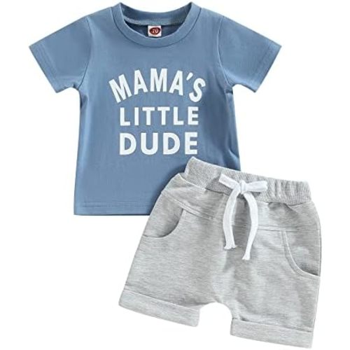 BemeyourBBs Toddler Baby Boy Summer Clothes Funny Letter T Shirt Elastic Waist Pockets Shorts Set 2 Piece Outfit