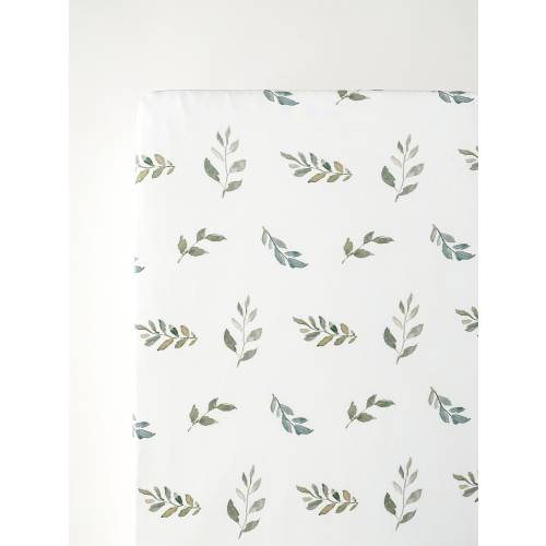 Green Leaves Bamboo Premium Fitted Crib Sheet, Gender Neutral crib sheet, leaves crib sheet, baby crib sheet