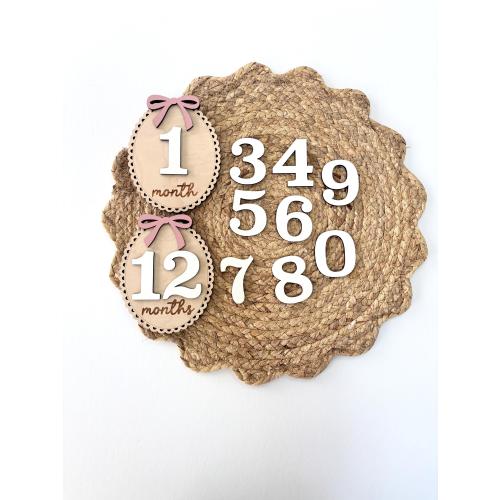 Wooden Monthly Milestone Cards - retro pink